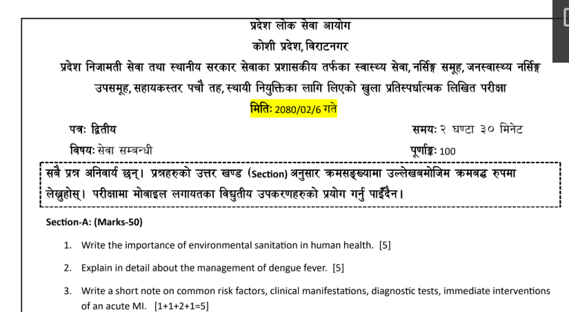 Koshi Staff nurse 2nd Ppaer